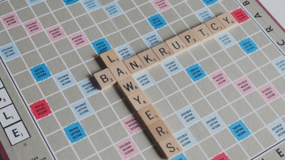 Board game with word "Bankrupcy"